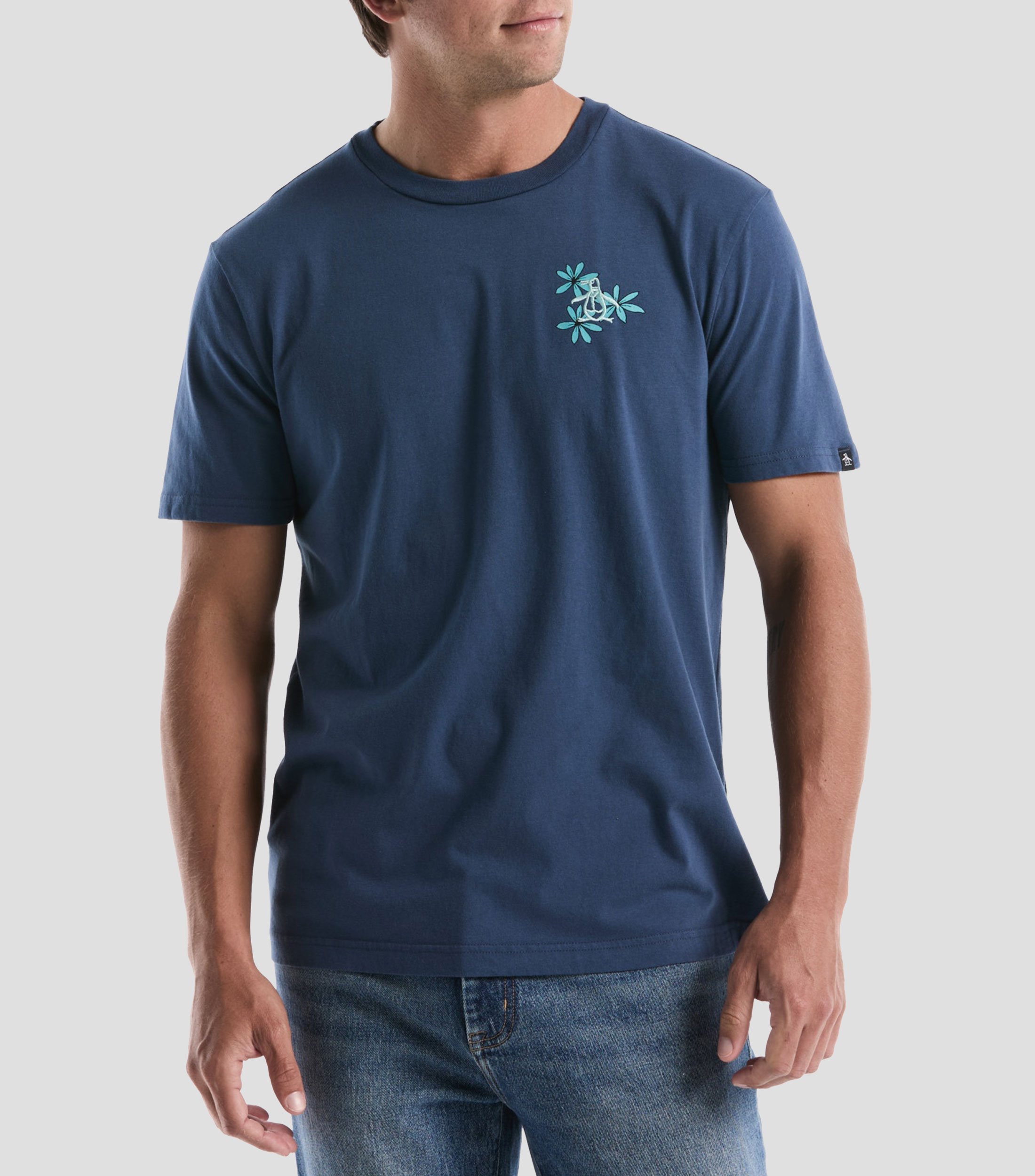 Playera cuello redondo manga corta estampada Hombre